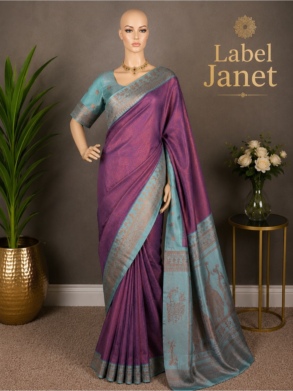 Brand new Elampillai Naatiyam Silk saree with stitched blouse (34” - 42”)